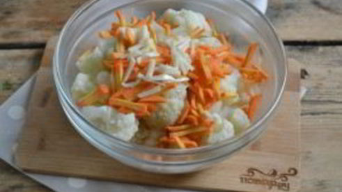 маринованная цветная капуста с морковью