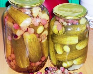 Маринованные огурцы с крыжовником хрустящие на зиму