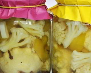 Маринованые патиссоны с капустой