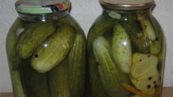 Рецепт Патиссонов, консервированных с огурцами