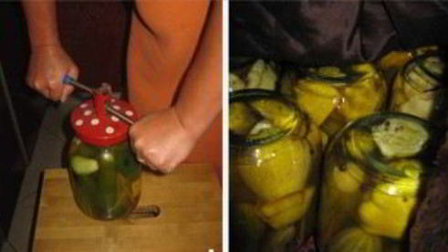 патиссоны, консервированные с огурцами