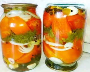 Помидоры дольками с чесноком на зиму