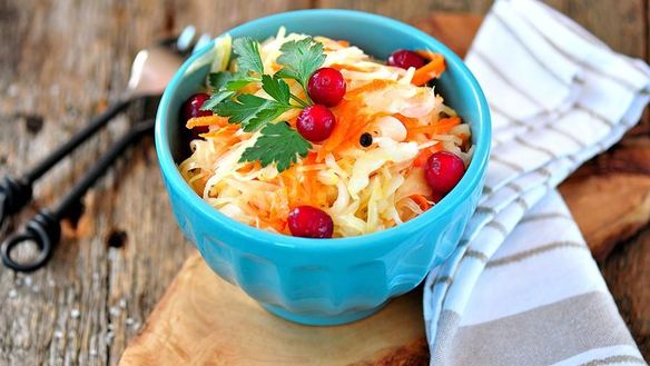 Рецепт Капусты горячим рассолом с уксусом