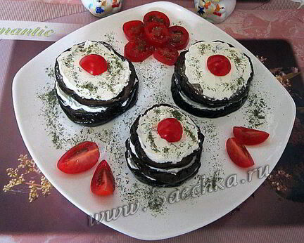 Баклажанные башенки с домашним сыром