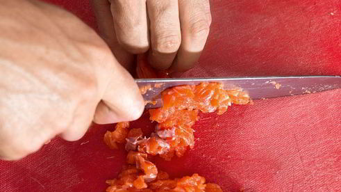 бургер с семгой