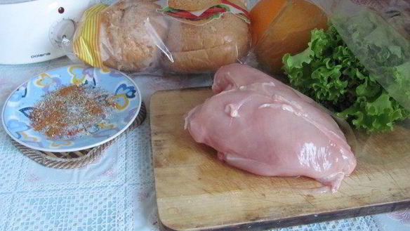 Рецепт Полезного Чикенбургера с грейпфрутом