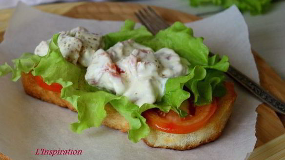 Рецепт Салата-бутерброда с копченой семгой