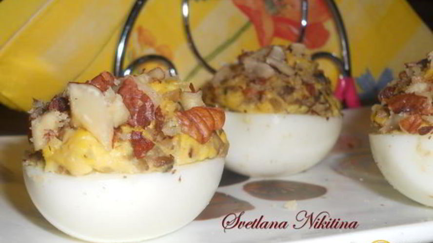 Рецепт яиц фаршированных с грибами