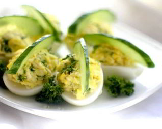 Яйца, фаршированные ветчиной