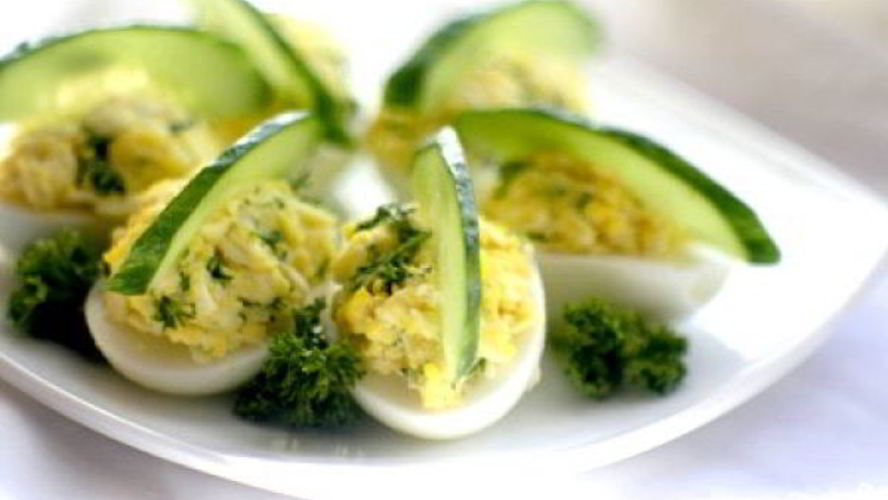 Рецепт яиц, фаршированных ветчиной