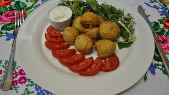 Рецепт Грибов в кляре со сметаной