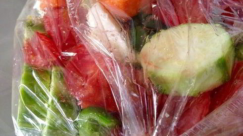 кабачковая икра, запеченная в рукаве