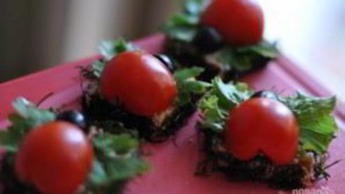 канапе божьи коровки