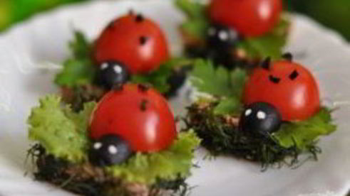 канапе божьи коровки