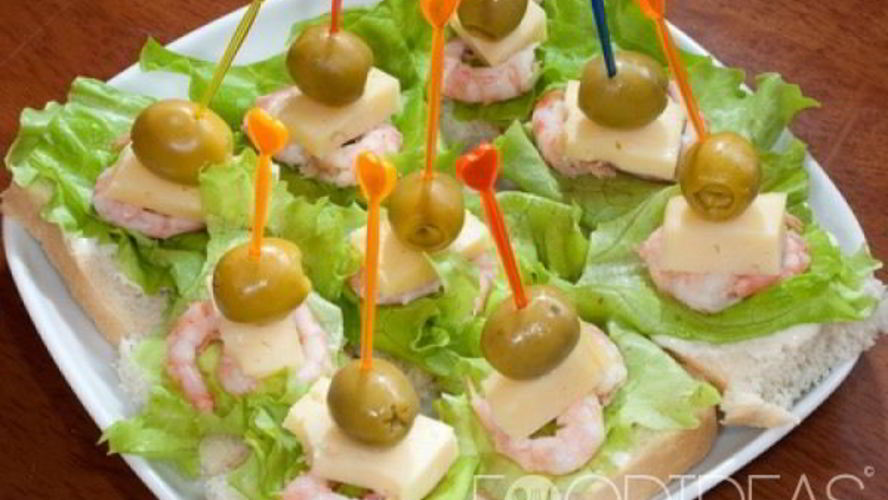 Рецепт канапе с креветками