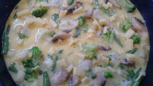 фриттата с грибами и цветной капустой