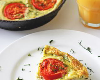 Фриттата с маскарпоне, ветчиной и сыром