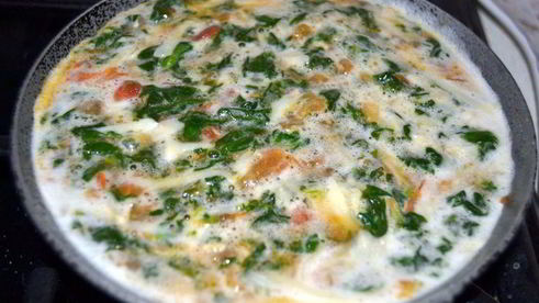 фриттата с сыром и шпинатом