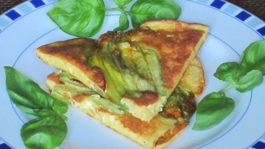 Рецепт фриттаты с цветками цукини