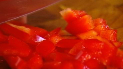 фриттата с тыквой, зеленым горошком и сладким перцем