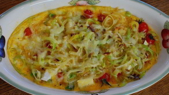 Рецепт Фриттаты со спаржей, помидорами и фетой