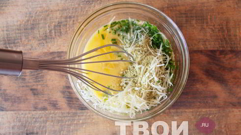 омлет на сковороде