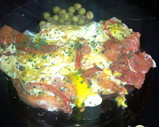 Омлет по-бакински на французской гренке