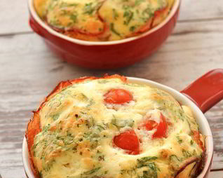 Омлет с беконом в порционных формочках