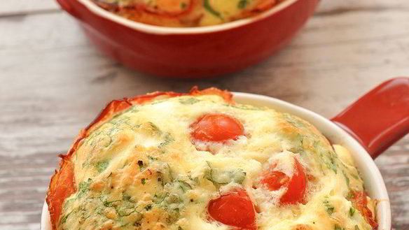 Рецепт Омлета с беконом в порционных формочках