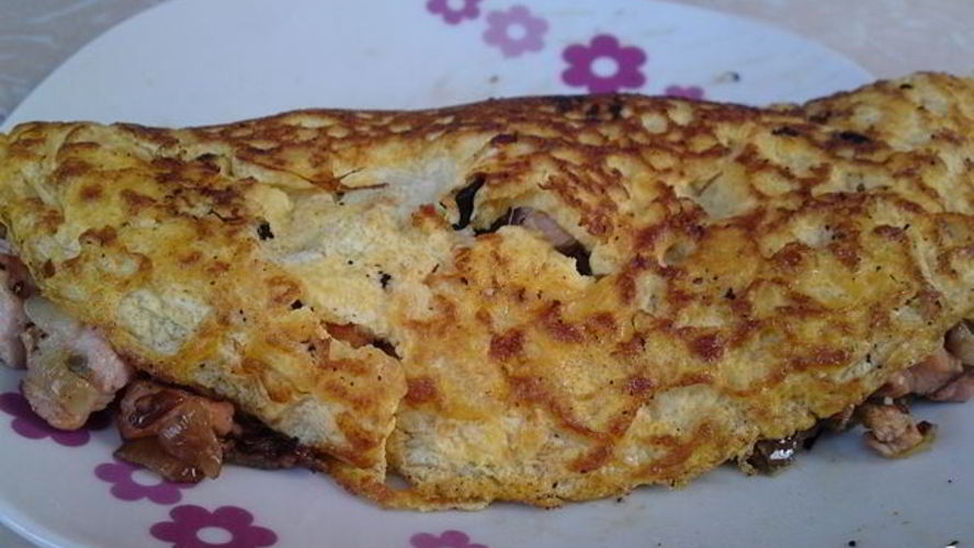 Рецепт омлета с лососем