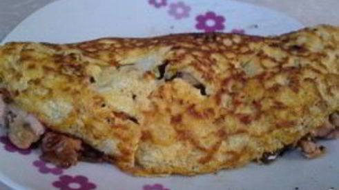 омлет с лососем