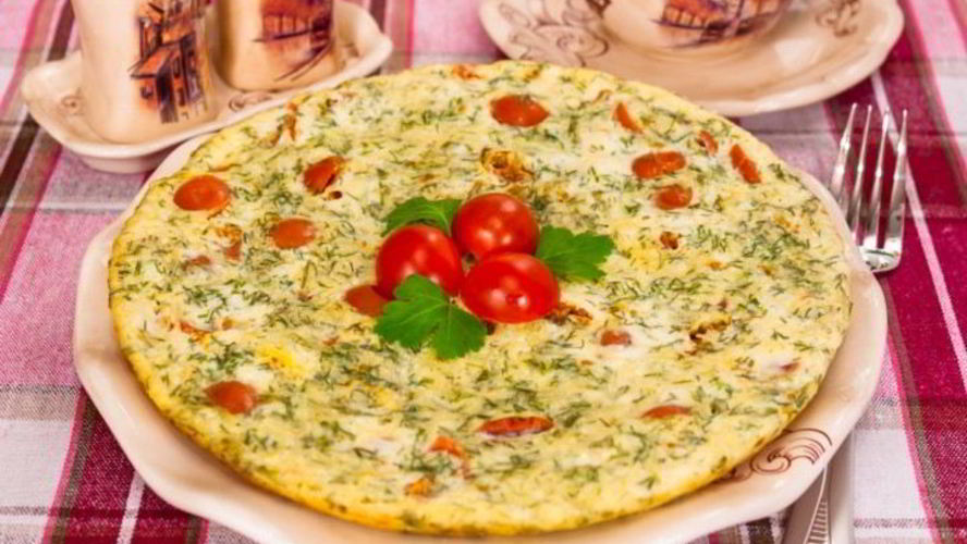 Рецепт омлета с помидорами и картофелем