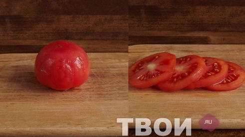 омлет с помидорами