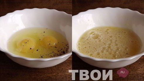 омлет с помидорами