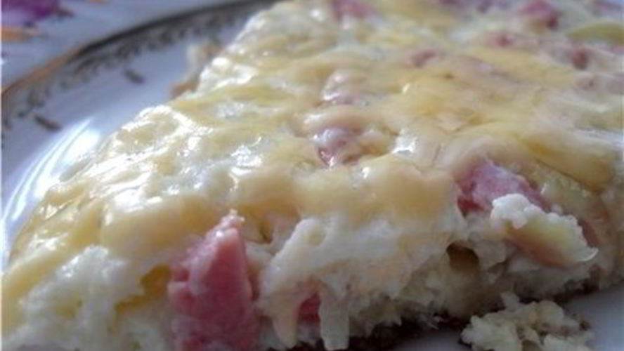 Рецепт омлета с сыром и колбасой