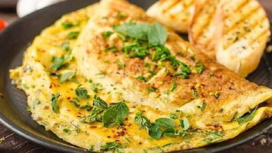 Рецепт омлета с сыром и зеленью