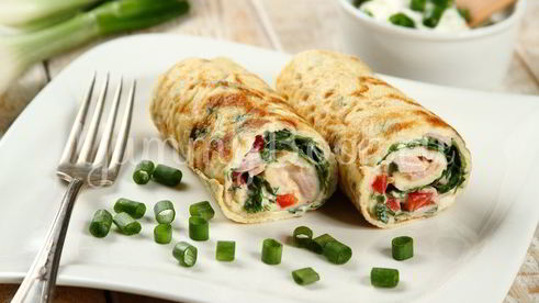 омлет с ветчиной и зеленью