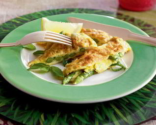 Омлет со спаржей