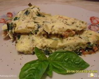 Омлет со спаржевой фасолью