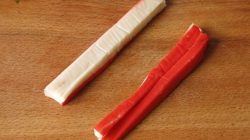 омлетики сердца с крабовыми палочками