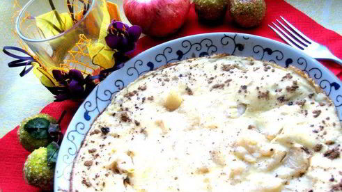 сладкий яблочный омлет