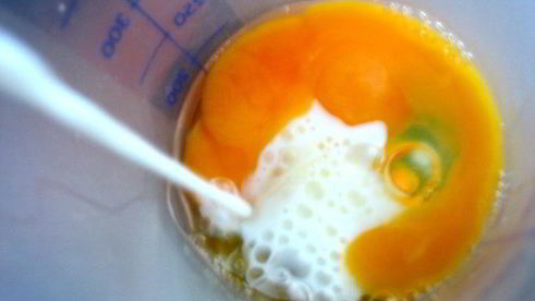 сладкий яблочный омлет