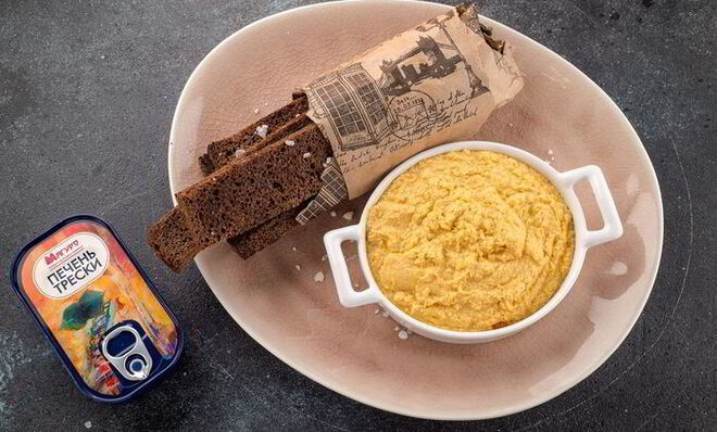 Нежный паштет из печени трески