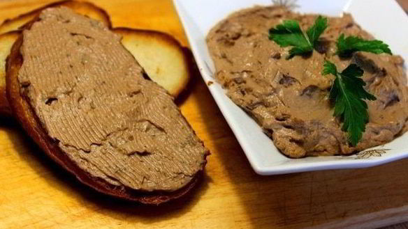 Рецепт Паштета из куриной печени с грибами