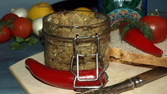 Рецепт Паштета из маша с баклажанами и кунжутно-ореховой пастой