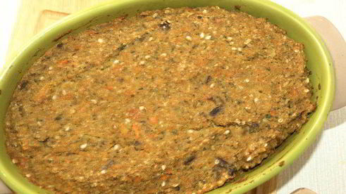 паштет из маша с баклажанами и кунжутно-ореховой пастой