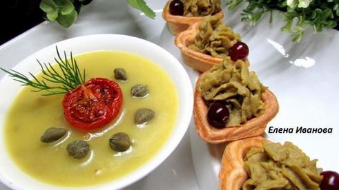 паштет из печени трески с зеленым горошком