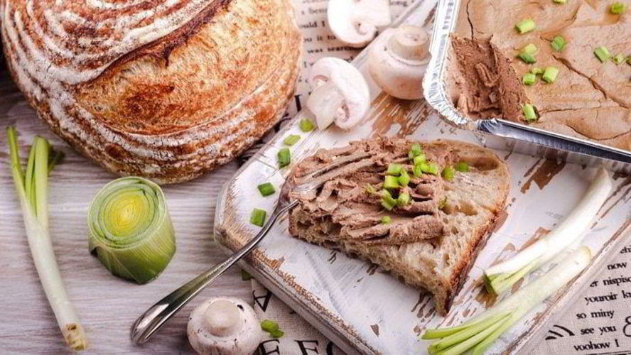 Рецепт запеченного печеночного паштета с грибами