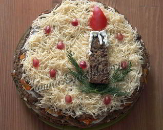 Печеночный торт из говяжьей печени