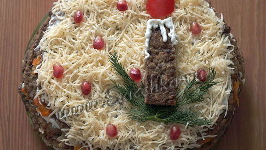 Рецепт печеночного торта из говяжьей печени